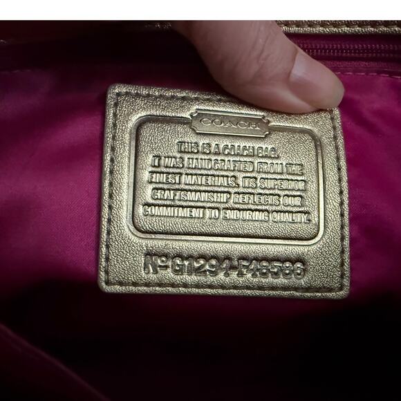 Coach Peyton Small Tattersall Plaid Tote F48586 Purse - Picture 5 of 8